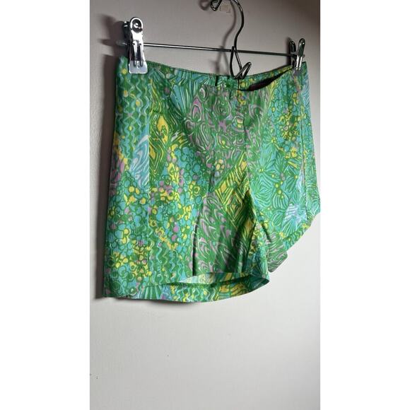 Lilly Pulitzer Shorts 00 Deenie Short Multi Sun Dance Aqua Pink Green Floral - Picture 3 of 8